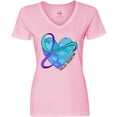thumbnail image 3 of Inktastic Suicide Prevention Awareness Purple and Teal Heart Ribbon Women's V-Neck T-Shirt, 3 of 5