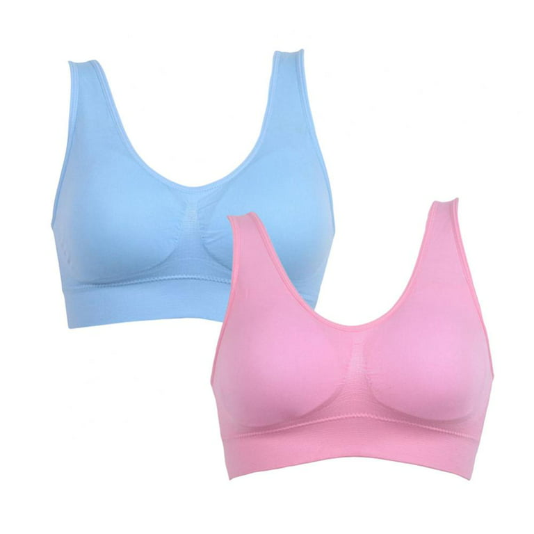 Summark Sports Bras for Women,Seamless Comfortable Yoga Bra with Removable  Pads 3 Pack