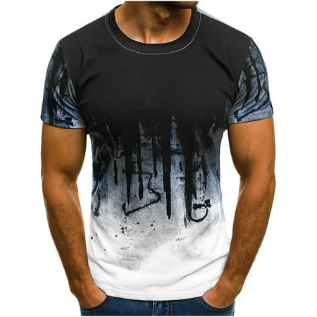 

Bilu Polo Shirts For Men Men Casual Short Sleeve Print Round Neck Fashion Pullover T Shirt Blouse Tops Corset Top Gray