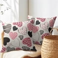 thumbnail image 5 of Valentines Day Pillow Covers 18x18 Inch Black and Pink Heart Outdoor Decorative Throw Pillow Covers Set of 2 Valentine''s Day Pillowcases Farmhouse Cushion Covers for Couch Sofa Decor, 5 of 6