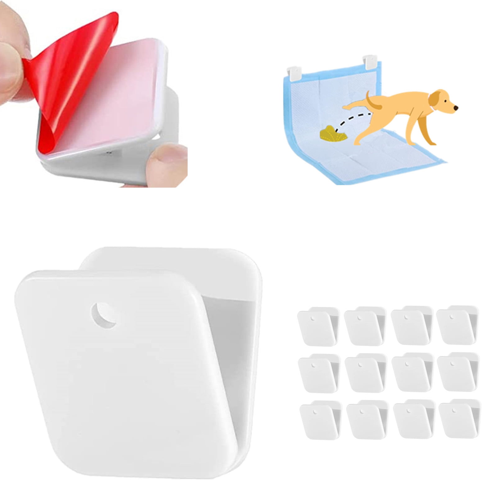 Neinkie 18pcs Set Wall Pee Pad Holder Dog Potty Training Pad Holder For Leg Lifting Marking Dogs Indoor Pee Pads White
