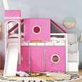 thumbnail image 2 of Aukfa Twin Loft Bed with Slide - Princess Castle Bed with Stairway Tent Tower for Kids Girls - Pink, 2 of 8
