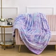 thumbnail image 1 of Homore Soft Fuzzy Faux Fur Throw Blanket, Decorative Shaggy Blanket for Couch Sofa Bed, 50" x 60" , Rainbow Purple, 1 of 10