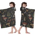 thumbnail image 4 of Red Mushroom Fern Black Pattern Hooded Bath Towel，50"x30" for Ages 3 To 12 Kids, Quick Dry Lightweight Soft Microfiber Hood Beach Towel Cover Up for Kids, 4 of 7