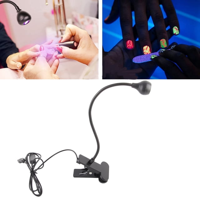 Luz de la Abrazadera de Umas UV, Ajuste de 360 Grados USB Lámpara de Abrazadera de Curado UV Portátiles de metal Flexible para festivales maquillaje