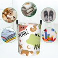 thumbnail image 4 of XMXT Collapsible Laundry Basket, Cartoon Animal Illustrations Waterproof Laundry Hampers Storage Baskets Dirty Clothes Hamper, 62L, 4 of 8