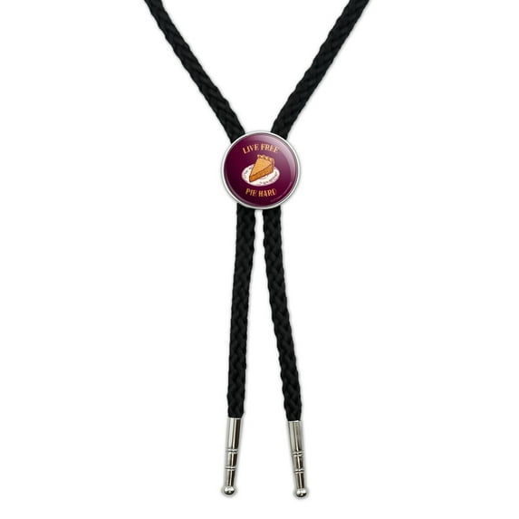 Live Free Pie Hard Funny Humor Western Southwest Cowboy Necktie Bow Bolo Tie