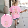 thumbnail image 2 of Ketyyh-chn99 Girls Short Sleeve Oversized T Shirts Girls Short Sleeve T Shirts Kids Summer Twist Front Crop Tops Fashion Tees Size for 5-6 Years,Pink, 2 of 6