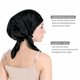 thumbnail image 2 of 100% Silk Bonnet for Sleeping, Hair Bonnet with Tie Band, Large Silk Sleep Bonnet for Curly Hair, Silk Hair Wrap for Hair Care (Black), 2 of 5
