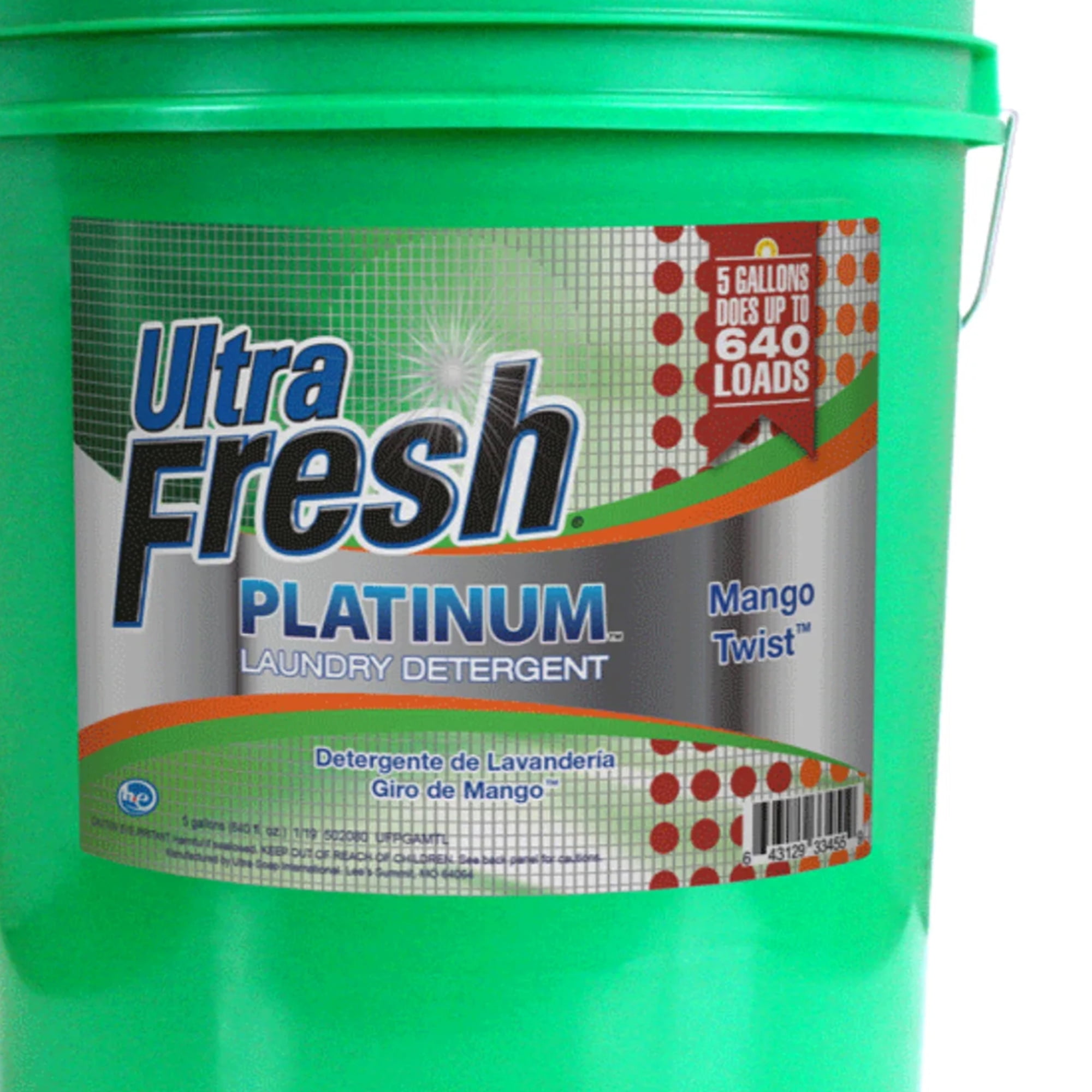 Ultra Fresh 3X Platinum Laundry Detergent, 640 Loads, Mango Twist, 5 Gal