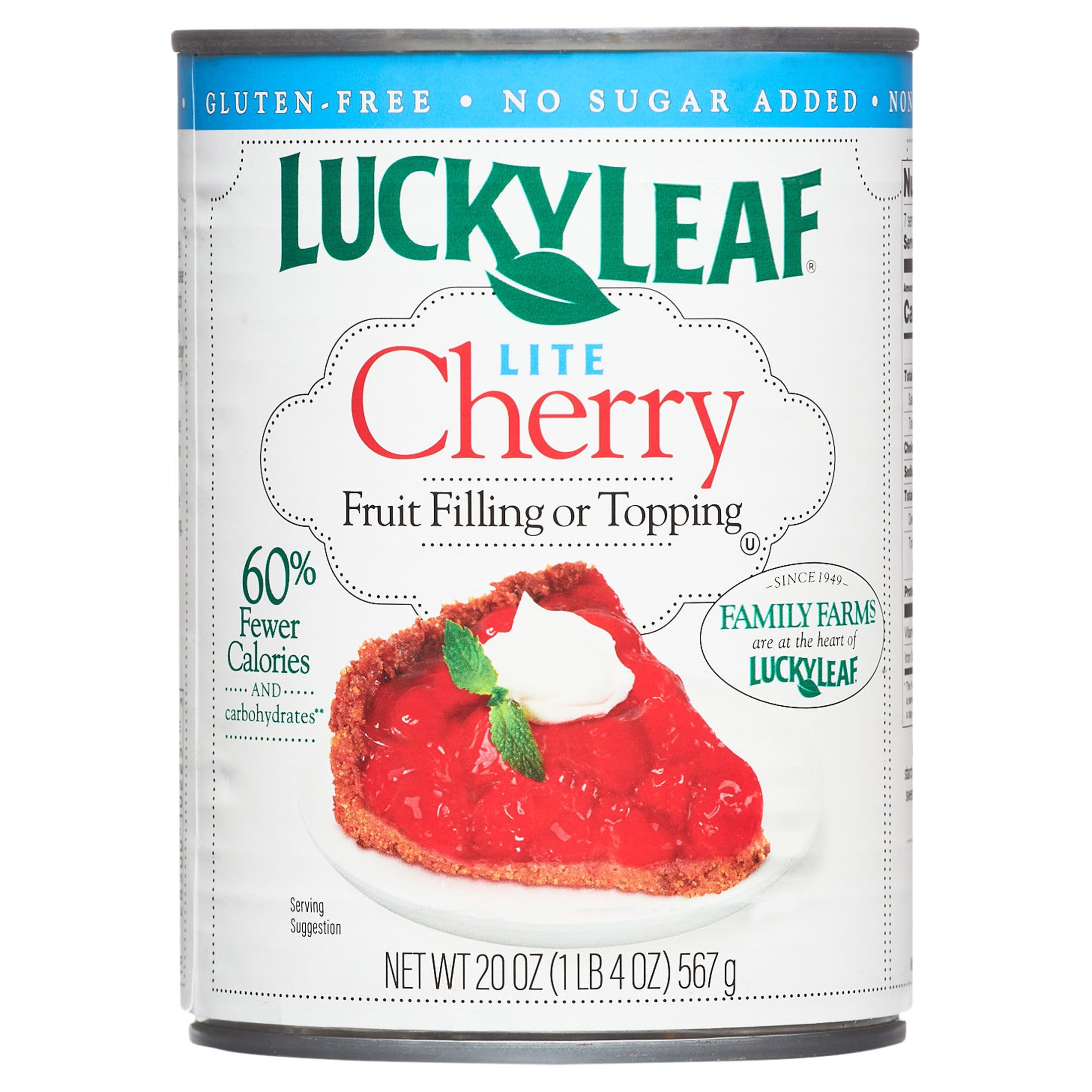 (6 pack) Lucky Leaf Lite Cherry Fruit Filling & Topping 20 oz. Can