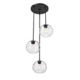 thumbnail image 3 of Z-Lite Chloe 3 Light Clear Textured Glass Steel Pendant in Olde Brass, 3 of 7
