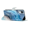 thumbnail image 5 of Allytechgroup Pattern Wallet Flip Case for iPhone XR, Premium PU Leather Kickstand Card Slots Cover Case with Wrist Strap Magnetic Clasp Shockproof Anti-Scratch Case, Blue Marble, 5 of 8