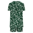 thumbnail image 6 of Bxsruta Pajamas Set for Women, Women's Printed Round Neck Short Sleeve Top and Shorts Lounge Set, Soft Polyester Home Wear, Casual Daily Pajama Outfit, 6 of 7