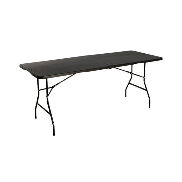 Mesa Plegable Negra LOOMBER 180 cm de Polietileno HDPE con Marco de Acero