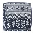 thumbnail image 2 of LR Home Small Geometric Indoor Square Pouf, Navy/White, 18" x 18" x 14", 2 of 10