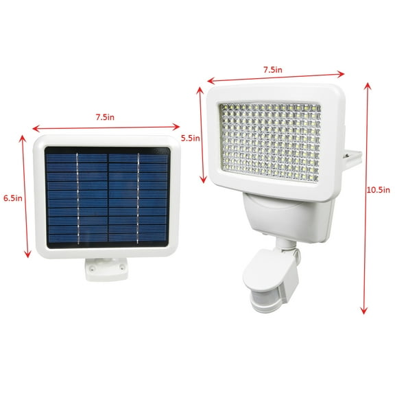 iGlow 1 Pack Black / White 150 Bright White SMD LEDs Outdoor Garden Solar Security Motion Sensor Light Flood Spot 100 80