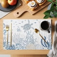 thumbnail image 2 of Blue Coastal Placemats Set of 6, Summer Beach Turtle Coral Starfish Jellyfish Placemats for Dining Table, Place Mats for Kitchen Tabletop, Waterproof Wipeable Dining Table Mats Set, 2 of 9