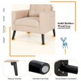 thumbnail image 4 of YYAo Accent Armchair, Single Sofa Chair, Mid-Century Upholstered Armchair Club Chair with Rubber Wood Legs-Beige, 4 of 9