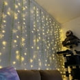 thumbnail image 4 of 200 LED Artificial Vines Curtain Lights, 9.8ftx6.6ft Battery Waterproof  Fake Willow Leaves String Lights with Remote 8 Modes Hanging Lights for Holiday Wedding Party Decoration,, 4 of 7