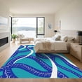 thumbnail image 3 of ODIKA 3x5 Machine Washable Non-Slip Area Rug, Serpentine Intertwined Motif with Abstract Scales and Flowing Curves High Traffic Rug, Blue, 913829, 3 of 7