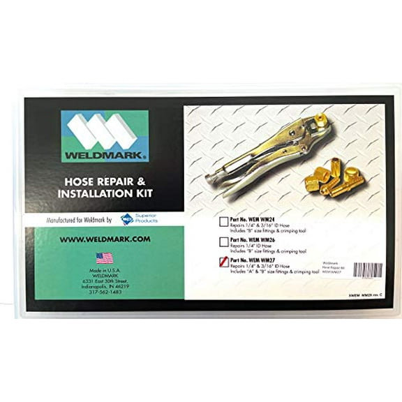 Weldmark Hose Repair Kit,"A & B" size 3/16" / 1/4" ID KT28 Tool (Western CK5/7)