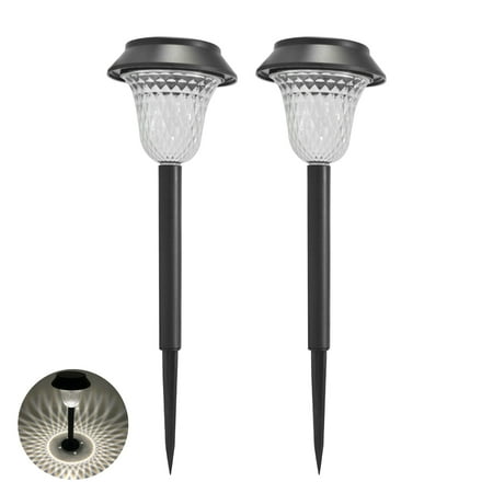 

Mpeace 2Pcs Outdoor Light IP65 Waterproof Solar Powered LED Intelligent Control Garden Lamp for Courtyard