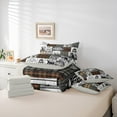 thumbnail image 6 of jejeloiu Retro Deer Skull 7 Pieces Bedding Comforter Set,Rustic Wilife Hunting Full Bedding Set,Wild Animal Bear Fitted Sheet Flat Sheet For Boys Teens,Super Cozy Room Decor Reversible, 6 of 8
