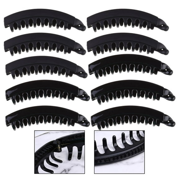 FOLOYORI 12Pcs Plastic Resin Banana Shaped Hair Clips For Women Styling Travel Outing Work Home Party