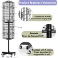 thumbnail image 2 of Ztysn 360 Triangular Rotating Display Rack,16“ x 63.3” Grid Wire Panel with 30 Hooks,Heavy Duty Movable Event Retail Display Stand Organization,Metal/Black, 2 of 8