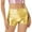 Gold, variant on TiaoBug Womens Metallic Booty Shorts High Waisted Shiny Rave Bottoms Dance Festival Costumes Gold L
