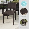 thumbnail image 4 of Martha Stewart Set of 2 Indoor-Outdoor Stackable Patio Dining Chairs in Brown Rattan Wicker, 4 of 11