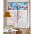 thumbnail image 4 of Turtle Kitchen Valances for Windows Farmhouse Linen Window Valance Curtain for Living Room Window Treatment Coastal Ocean Coral Gradient Watercolor Valance Rod Pocket Topper Drape, 60 x 18 Inch, 4 of 6