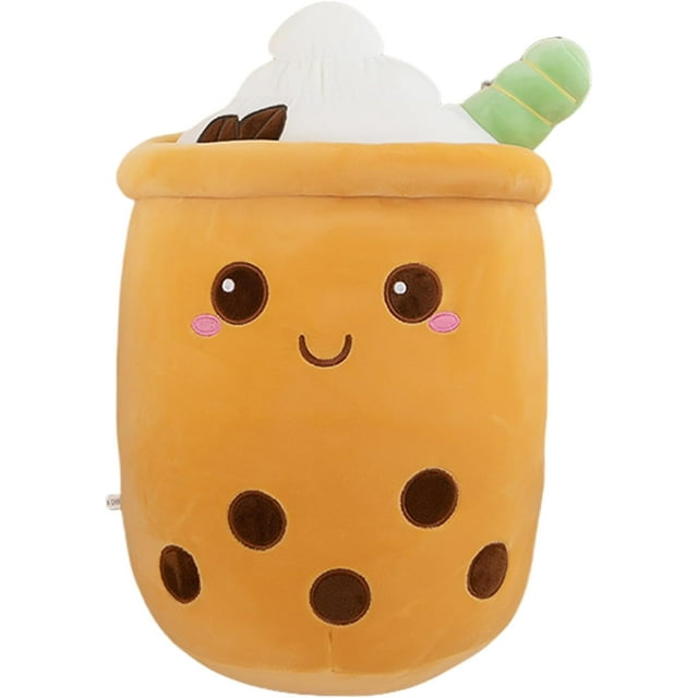 Almohadas de Felpa de té de Burbujas, Lindos Peluches de Boba, Almohada Gigante de Peluche de Boba para los Amantes de Boba (marrón, 35 cm)