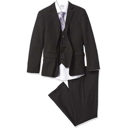 Isaac Mizrahi boys Five Piece Solid Ensemble Business Suit Pants Set Black 8 US