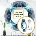 thumbnail image 3 of Designart "Fractal Flowers in Turquoise and White III" Modern Geometric Turquoise Large Round Mirror - Round Mirror Wall Décor - Contemporary Round Printed Mirror 23" x 23" Inch, 3 of 5