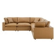 thumbnail image 1 of Sectional Sofa Set, Faux Vegan Leather, Tan, Modern Contemporary Urban Design, Living Lounge Room Hotel Lobby Hospitality, 1 of 10