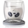 thumbnail image 1 of Tazas lindas Taza de panda de vidrio de doble pared Taza de café transparente Taza de leche Tazas de café de vidrio Tazas transparentes Buen regalo, 1 of 7