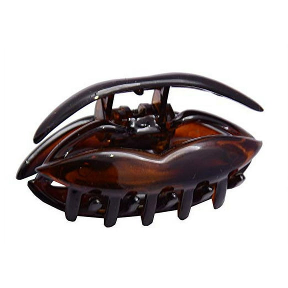 Parcelona French LIP Tortoise Shell Small Celluloid Jaw Hair Claw Clip for Girls