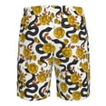 thumbnail image 6 of Kdxio Snake And Rose Pattern Mens Casual Shorts - Drawstring Summer Beach Sports Shorts for Men, 6 of 9