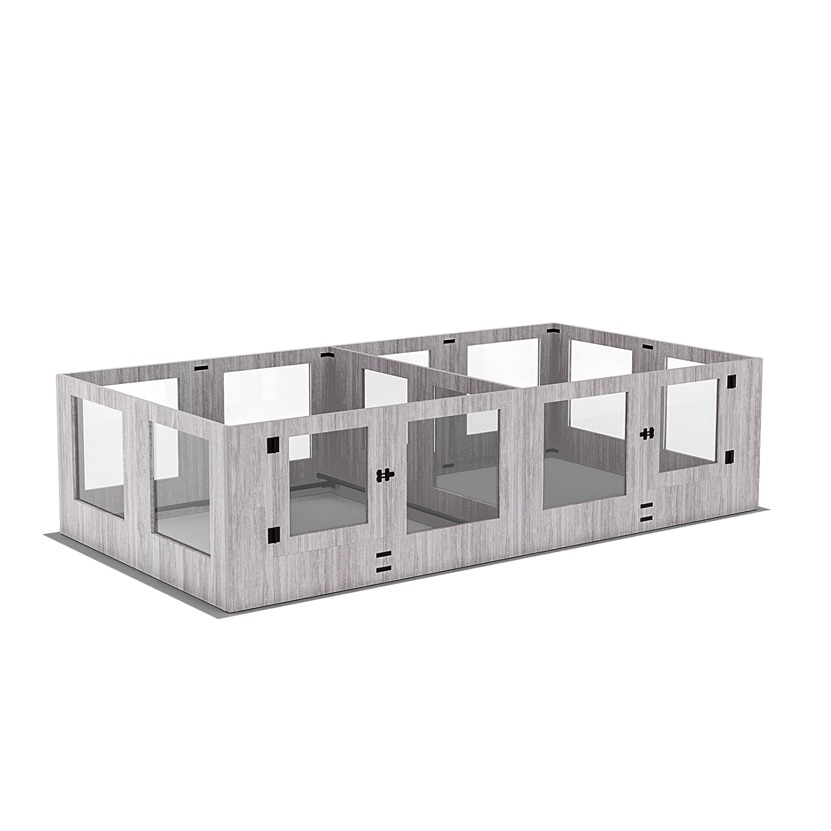 BingoPaw Extra Large Dog Wooden Whelping Box Playpen Giving Birth Kennel with Waterproof Fertility Pad, Clear Two Fence Rooms