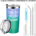 thumbnail image 6 of Thank You Gifts, Thank You for Being Awesome Travel Tumbler, Inspirational Appreciation Birthday Christmas Gifts for Women Coworker Friends Teacher Her, 20oz Insulated Travel Tumbler, Rainbow Color, 6 of 6