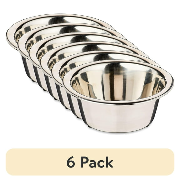 (6 pack) Vibrant Life Stainless Steel Dog Bowl Extra Small, 12 fl oz