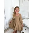 thumbnail image 2 of Tiny Cutey Baby Girl Dress Clothes Fall Long Sleeve Square Neck Solid Vintage Dresses Outfit Set for 3-4T, 2 of 8