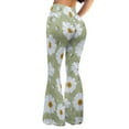 thumbnail image 2 of Xoenoiee Daisy Flower Print Flare Pants for Women Yoga Leggings High Waisted Bootleg Pants Elastic Bell Bottom Pants Bootcut Sweatpants, XL, 2 of 7