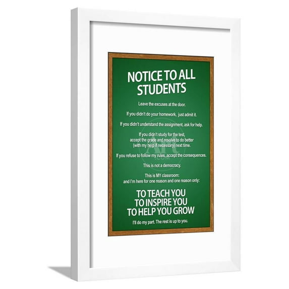 Notice to all Students Classroom Rules Framed Print Wall Art Sold by Art.Com