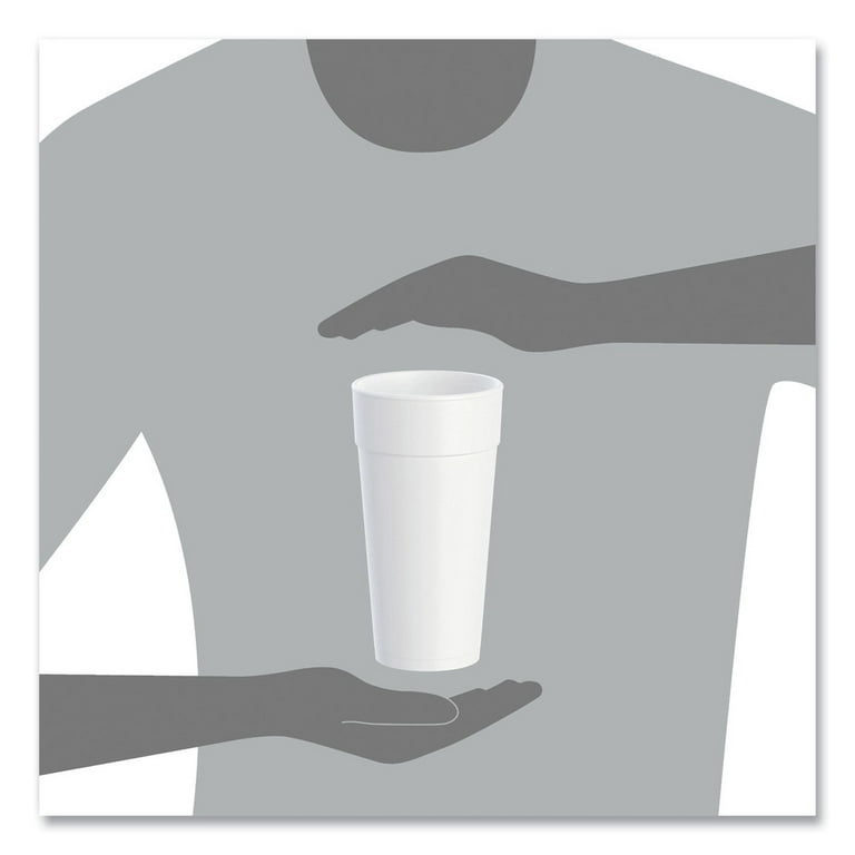 Dart® 24J16 Big Drink Cup - 24 oz. White, Expanded Polystyrene, J Cup,  Insulated, Foam Drink