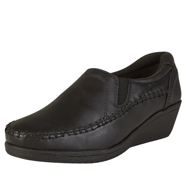 Zapato Confort Clásico Para Mujer CASTALIA 419-65 Negro Elástico Ajustable