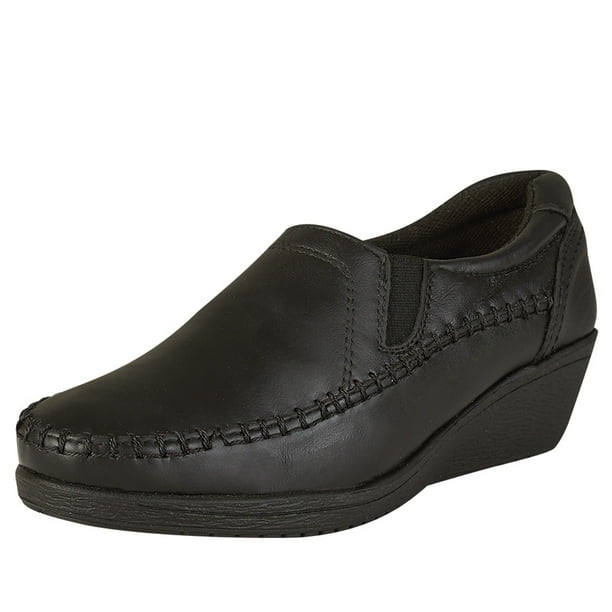 Zapato Confort Clásico Para Mujer CASTALIA 419-65 Negro Elástico Ajustable