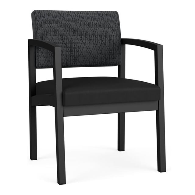Fauteuil d'Accueil pour Invités Lenox en Acier / Acier Noir / Gris Foncé / Noir